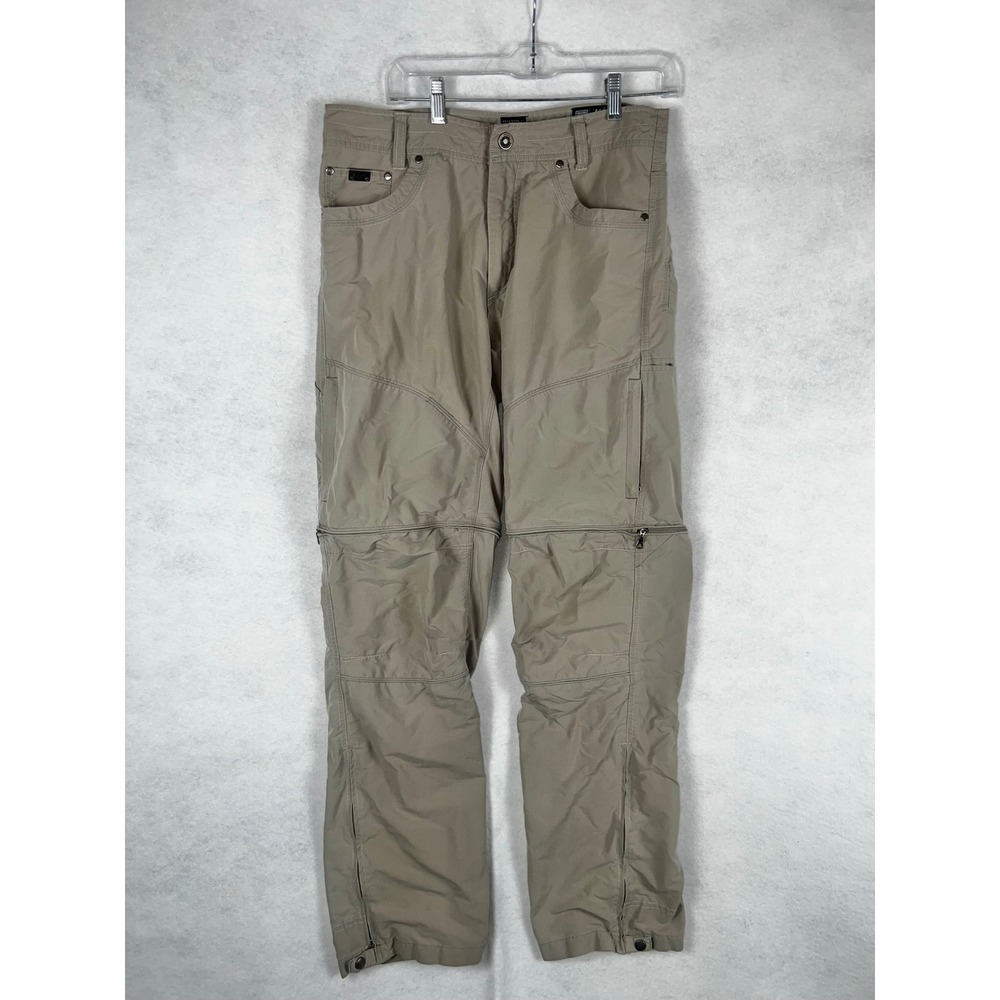 Kuhl Liberator Convertible Stealth Pants Mens 32x34 Khaki Hiking Cargo read*